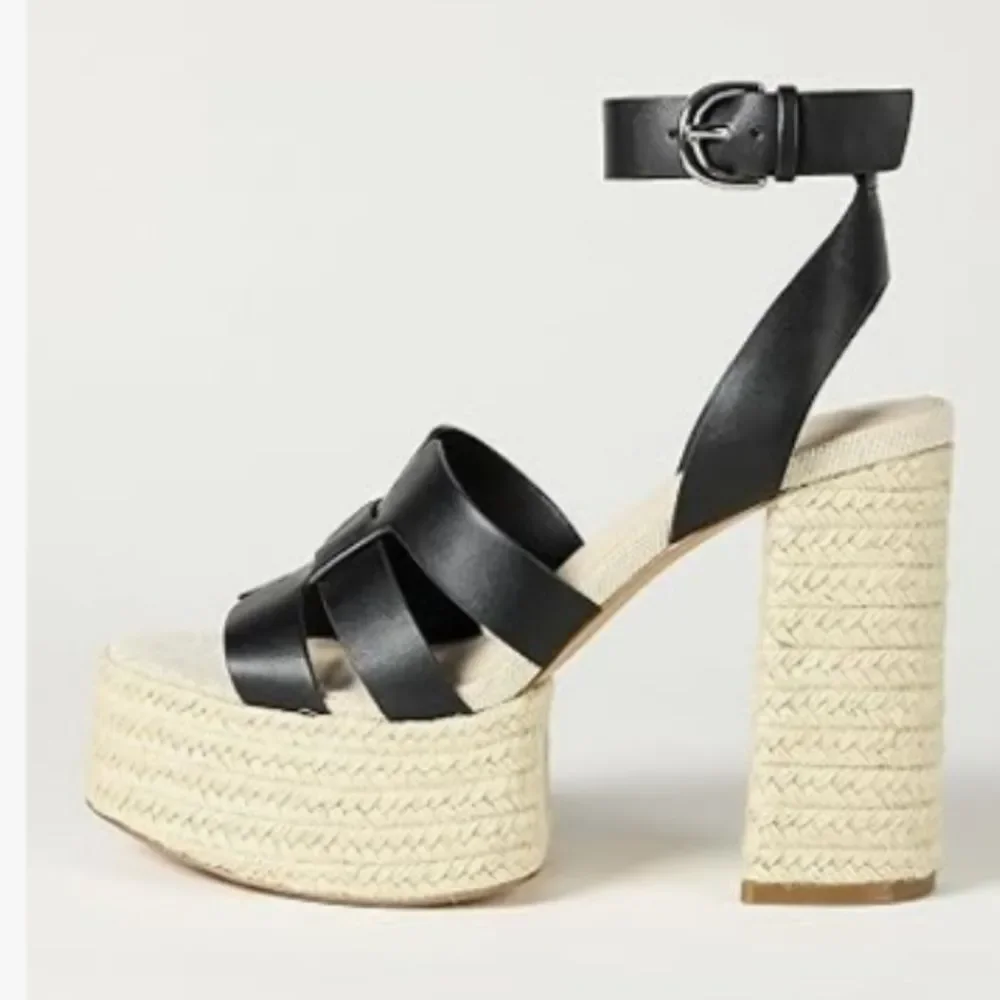 The Drop Women's Black Bea Platform Heel Size 7.5 - 4.6 Inch Heel